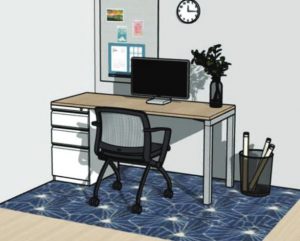 Trig Desk with Zego Nesting Chair